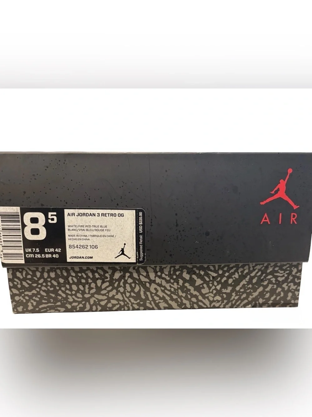 Air Jordan 3 True Blue ( 2016 ) size 8.5
